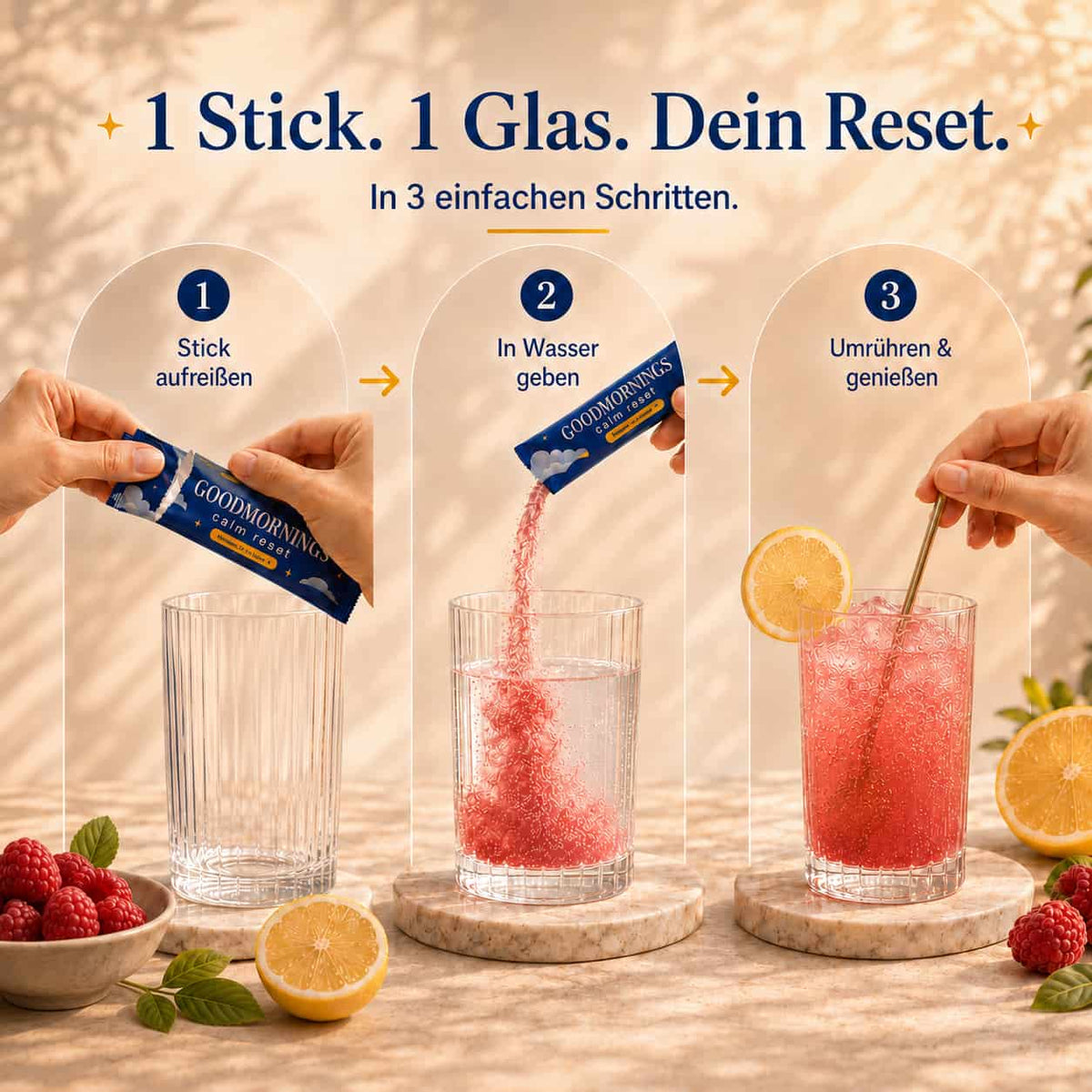 calm reset – Abenddrink Himbeere Zitrone | 30 Sticks